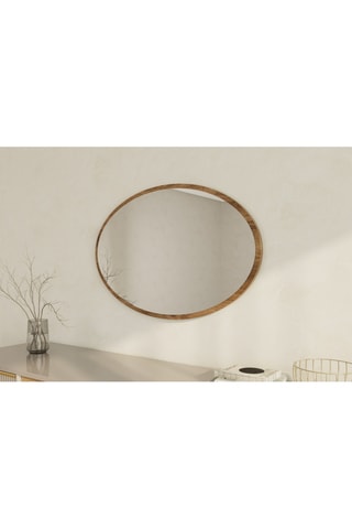 Miroir - 90 x 60 cm - Imitation noyer