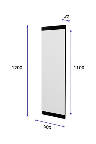 Miroir - 40 x 120 x 2,2 cm - Argenté et noir