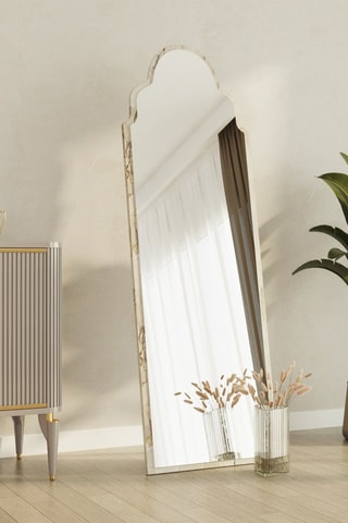 Miroir - 50 x 160 x 2,2 cm - Imitation marbre