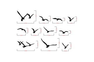 14 adornos murales - Negro