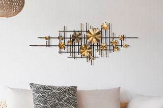 Décoration murale Mihrimah - 113 x 7 x 44 cm - Noir et doré