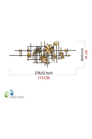 Décoration murale Mihrimah - 113 x 7 x 44 cm - Noir et doré