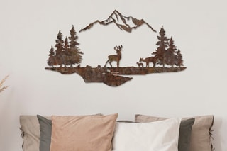 Adorno mural Rusty Landscape 1 - Latón antiguo - 38 x 70 cm - 38 x 70 cm