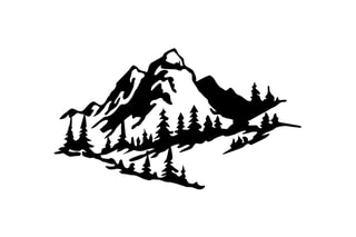 Décoration murale Mountain Noir