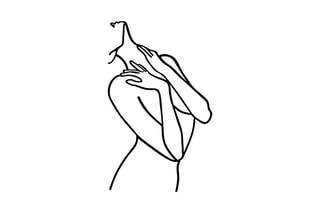 Adorno mural Woman Lines - Negro