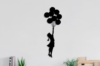 Décoration murale Banksy - 34 x 100 cm - Noir