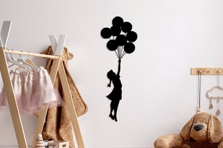 Décoration murale Banksy - 34 x 100 cm - Noir