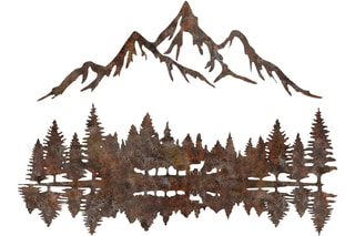 Adorno mural Rusty Landscape 2 - Latón antiguo - 51 x 70 cm