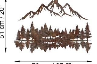 Adorno mural Rusty Landscape 2 - Latón antiguo - 51 x 70 cm