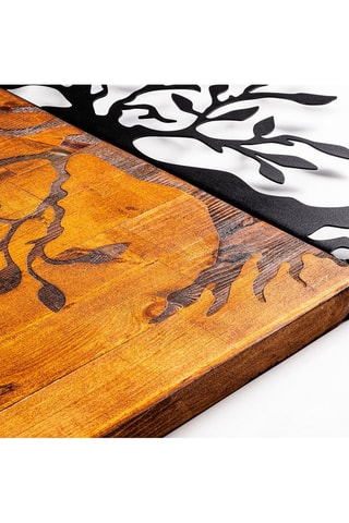 Adorno mural de madera Agac - Natural y negro