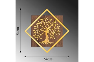 Adorno mural - Natural y dorado