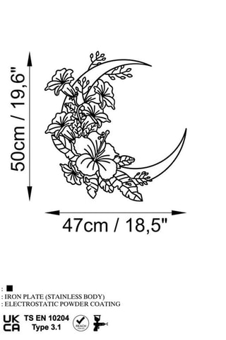 Adorno mural - 50 x 47 cm - Negro