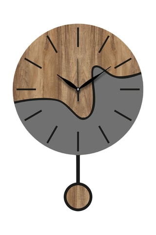 Horloge murale - 34 cm - Naturel et gris