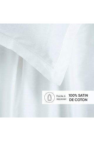 Taie de traversin en satin de coton 160 fils/cm² Baratta - Blanc