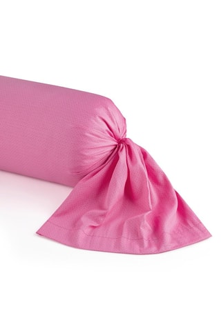 Taie de traversin en satin de coton 80 fils/cm² Marie fleurs - Rose