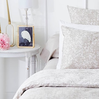 Federa cuscino alla francese in raso di cotone 200 fili/cm² Birds - Taupe