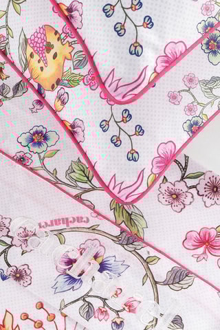 Federa cuscino alla francese in raso di cotone 80 fili/cm² Jardin secret - Bianco