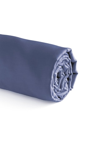 Drap-housse en satin de coton 200 fils/cm² Lace - Bleu marine