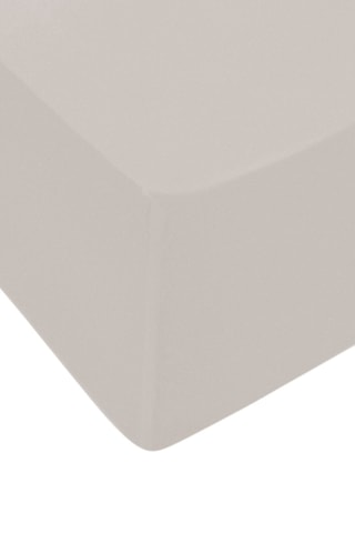 Drap-housse en satin de coton 200 fils/cm² Uni - Taupe