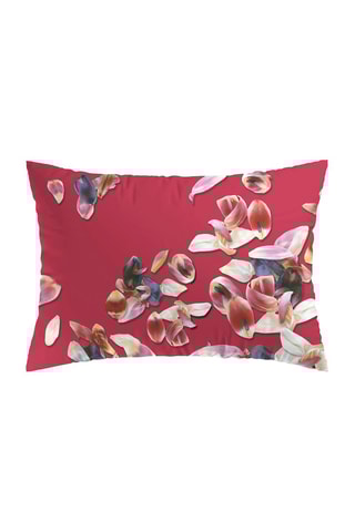 Federa in raso di cotone 200 fili/cm² Aurore - Rosso e rosa