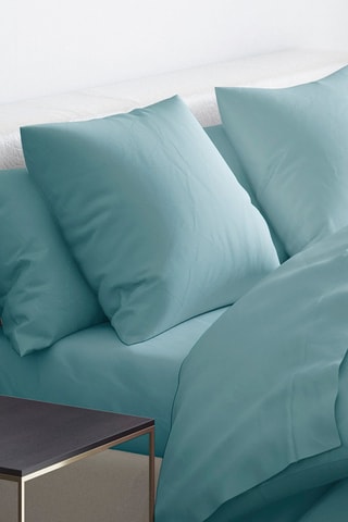 2 federe in raso di cotone 200 fili/cm² Aurore - Verde chiaro