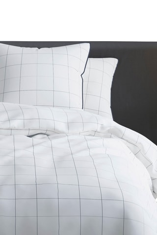 2 taies d'oreiller en satin de coton 200 fils/cm² Caren - Blanc