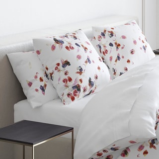 2 federe in raso di cotone 200 fili/cm² Aurore - Bianco e rosa