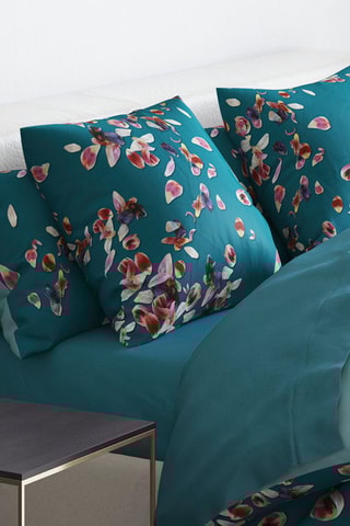 2 taies d'oreiller en satin de coton 200 fils/cm² Aurore - Vert