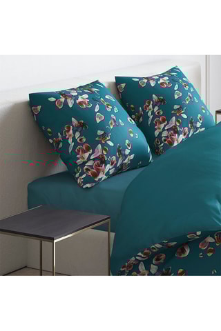 2 taies d'oreiller en satin de coton 200 fils/cm² Aurore - Vert