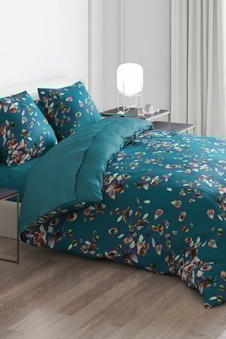 2 taies d'oreiller en satin de coton 200 fils/cm² Aurore - Vert