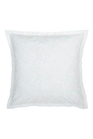 2 taies d'oreiller en satin de coton 160 fils/cm² Fleur royale - Blanc