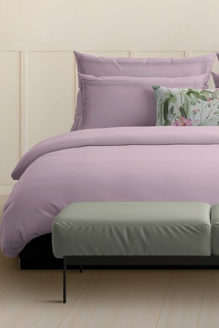 2 taies d'oreiller en satin de coton 80 fils/cm² - Lilas