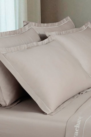 2 taies d'oreiller en satin de coton 80 fils/cm² - Taupe