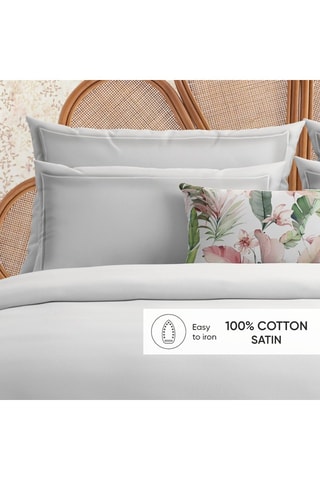 2 taies d'oreiller en satin de coton 80 fils/cm² - Blanc