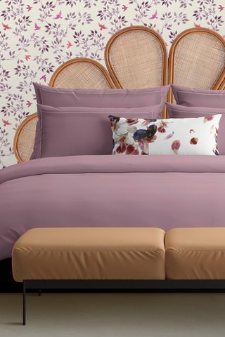 2 taies d'oreiller en satin de coton 80 fils/cm² - Lilas