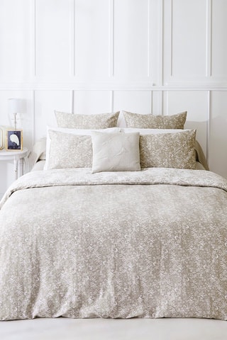 Parure copripiumino in raso di cotone 80 fils/cm² Birds - Taupe