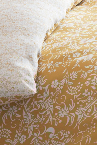 Parure de couette en satin de coton 80 fils/cm² Birds - Jaune