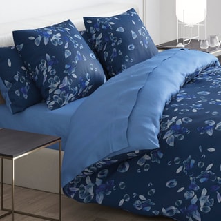 Parure copripiumino in raso di cotone 200 fili/cm² Aurore - Blu