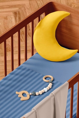 Parure de couette en satin de coton 80 fils/cm² Dobby - Bleu