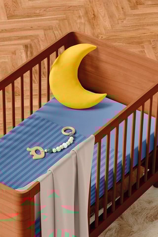 Parure de couette en satin de coton 80 fils/cm² Dobby - Bleu