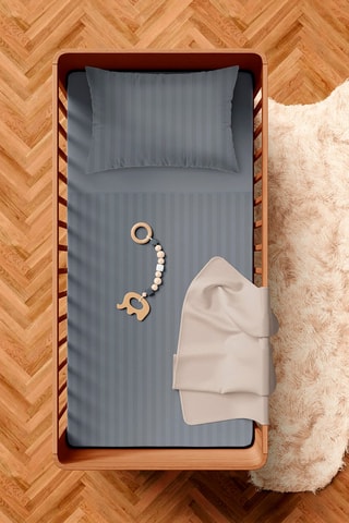 Parure de couette en satin de coton 80 fils/cm² Dobby - Gris foncé