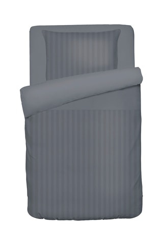 Parure de couette en satin de coton 80 fils/cm² Dobby - Gris foncé