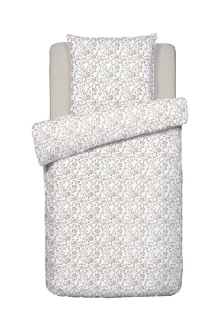 Parure de couette en satin de coton 200 fils/cm² Floraison de Roses - Taupe