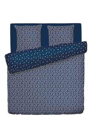 Parure de couette en satin de coton 80 fils/cm² - Bleu foncé