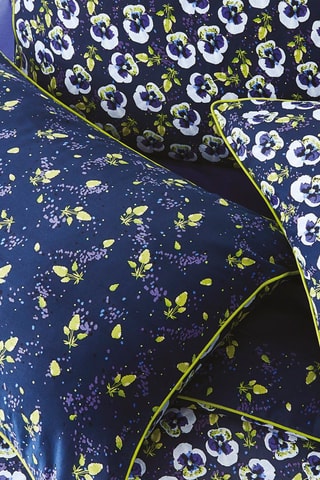 Parure de couette en satin de coton 80 fils/cm² - Bleu foncé