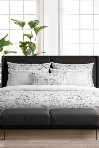 Parure de couette en satin de coton 200 fils/cm² Pétale de rose - Noir et blanc