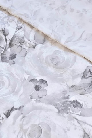 Parure de couette en satin de coton 200 fils/cm² Pétale de rose - Noir et blanc