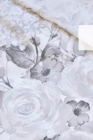 Parure de couette en satin de coton 200 fils/cm² Pétale de rose - Noir et blanc