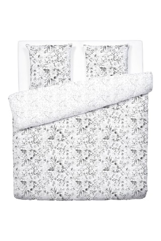 Parure de couette en satin de coton 200 fils/cm² Pétale de rose - Noir et blanc