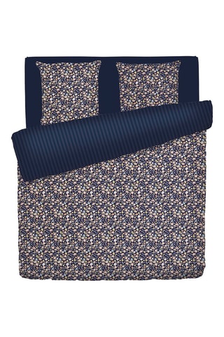 Parure de couette en satin de coton 200 fils/cm² Meadow - Bleu foncé